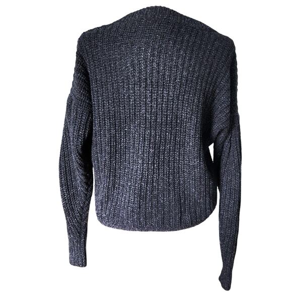 Madewell Pleat-Sleeve Pullover Sweater Ashland Slate XXS | Italian Yarn Silk - Picture 6 of 10